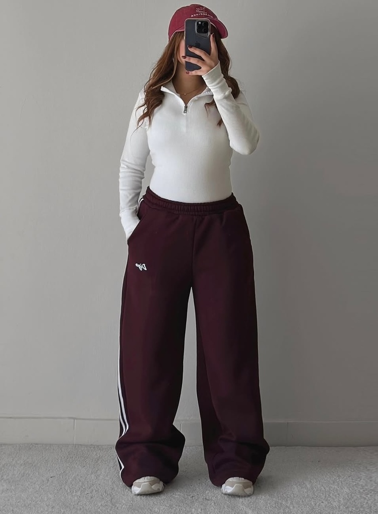 Sweatpants - Side line - Burgundy 
