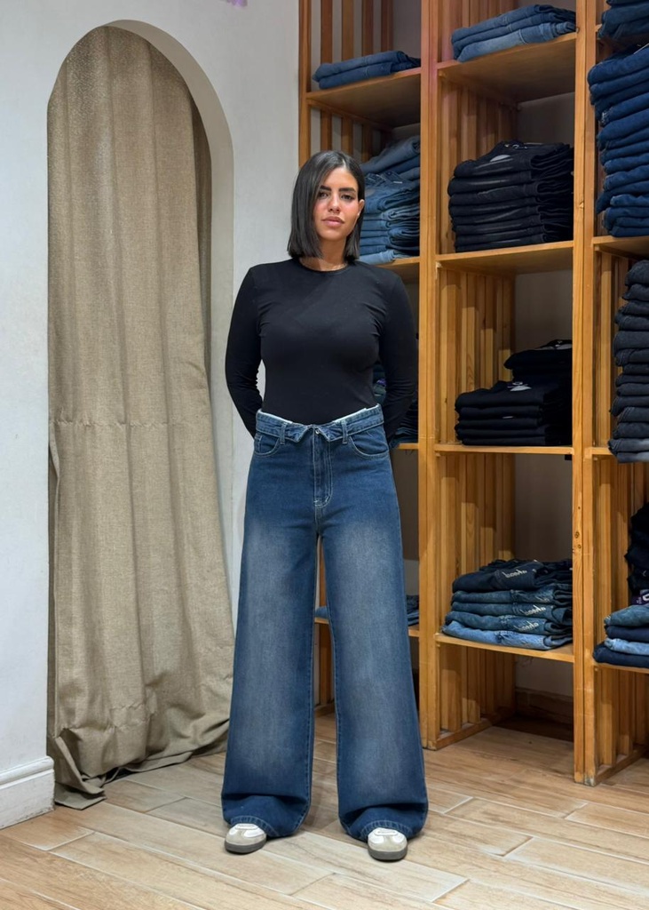 Double Wideleg - Inverted Waistband - Beige 