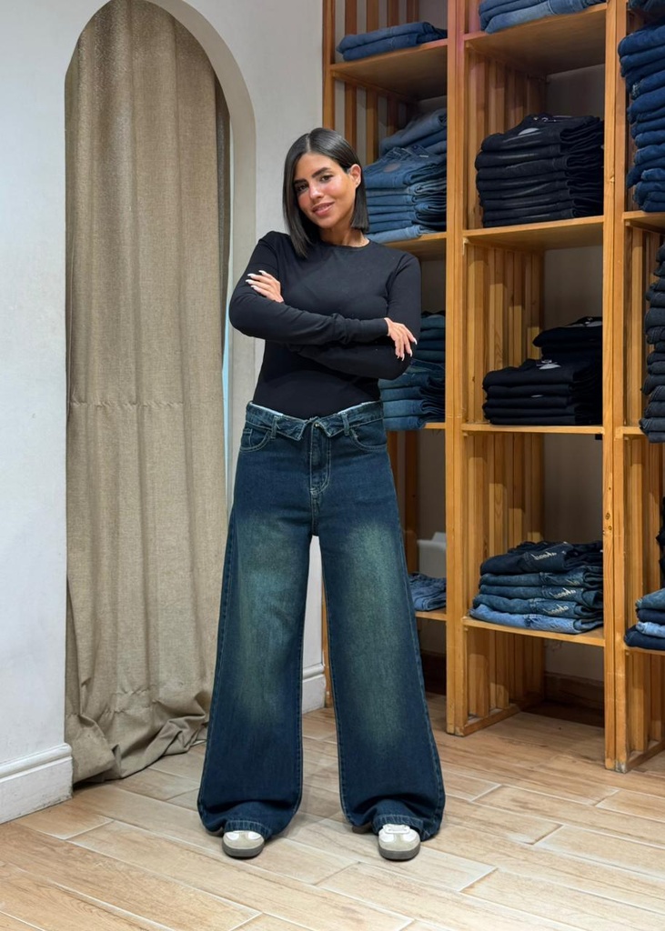 Double Wideleg - Inverted Waistband - Olive 